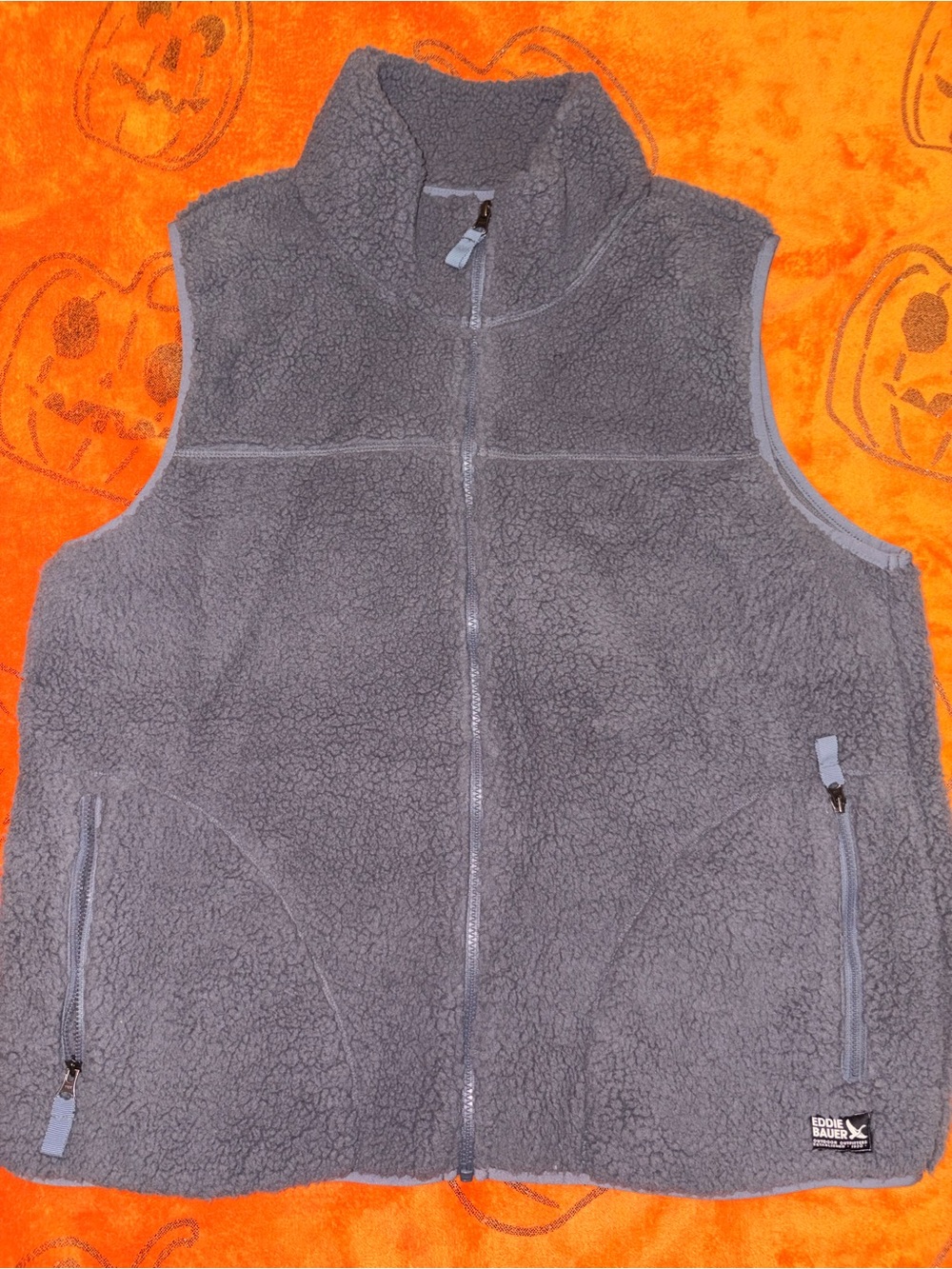 Eddie Bauer Women’s Gray Sherpa Fleece Vest - Full Zip
